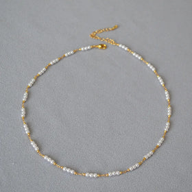 Personalized Pearl Choker Necklace Trendy Gold Plated Necklace for Women Elegant Jewelry