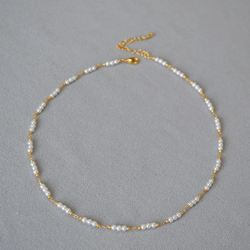 Personalized Pearl Choker Necklace Trendy Gold Plated Necklace for Women Elegant Jewelry