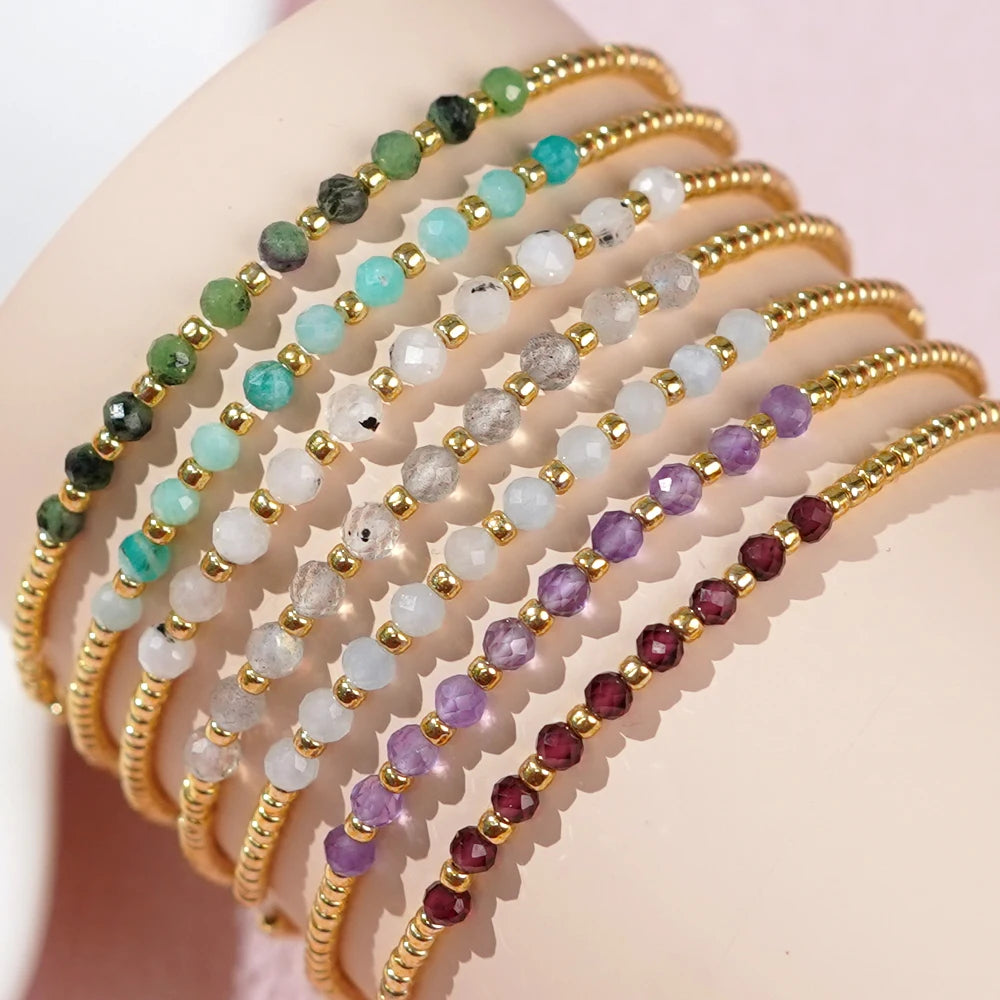 Go2boho Natural Gemstone Beaded Bracelets 2024 New Healing Protection Chain Handmade Stretch Jewelry Inspiring Gift for Her