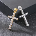 Wholesale Hip Hop Jewelry for Men Punk Stainless Steel Cubic Zircon Cross Pendent Christian Prayers Twisted Rope Chain Necklace