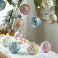 GANGHENG Personalised Accesorios Navidenos Novedades 8cm Christmas Tree Ornament Festival Home Decoration 8cm Ball Sticky Powder