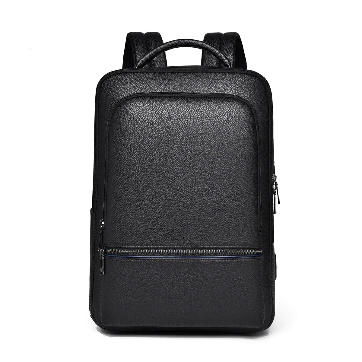 Custom Logo 15.6 Inch Multifunctional Premium PU Leather Business Travel Laptop Backpack Softback Oxford Bag with USB School Use