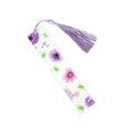 Rectangle Book Markers Tag Flower Clear Acrylic Bookmarks With Tassel