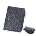 Baellerry 2022 New Style Thin Short Real PU Leather Zipper Card Holder for MenMale Imitation Diamond Pattern Card Case Wallets