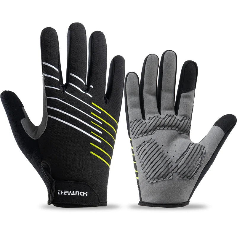 Custom Logo Sport Gym Gloves Full Finger Gel Pad Touch Screen Cycling Motorcycle Gloves Bike Bicycle Gloves