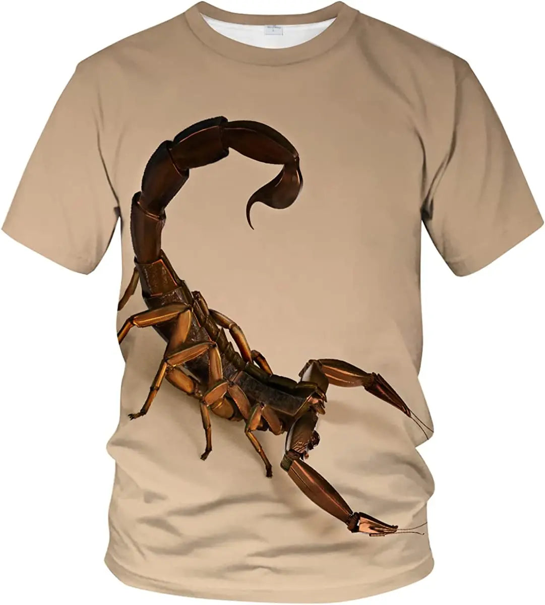 Fitspi Summer 3d Anima Print T-shirt Unisex Novel Round Neck Short Sleeve T Shirts Dropshipping Tshirt