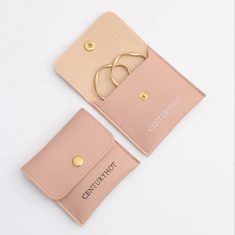 2022 Custom logo pink Jewelry Packing Bolsa De Joyeria Leather Jewellery Bag Pouch