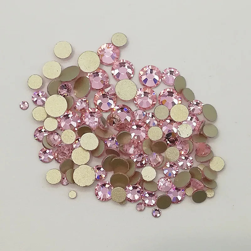 Mixed Size Colorful Non Hotfix Nail Crystal AB Transparent White Gemstones for DIY Nail Art Shoes Decorations Diamond Motif