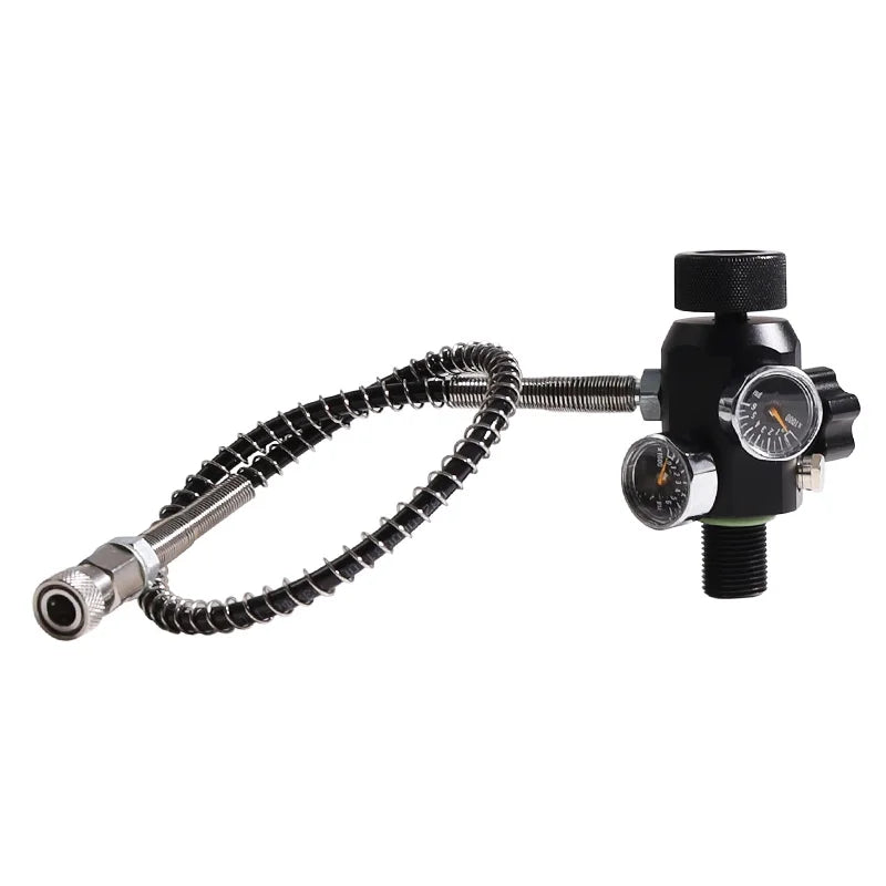 M18x1.5 Refill Adapter Diving Fire Paintball Tank Dual Gauge Charging Valve