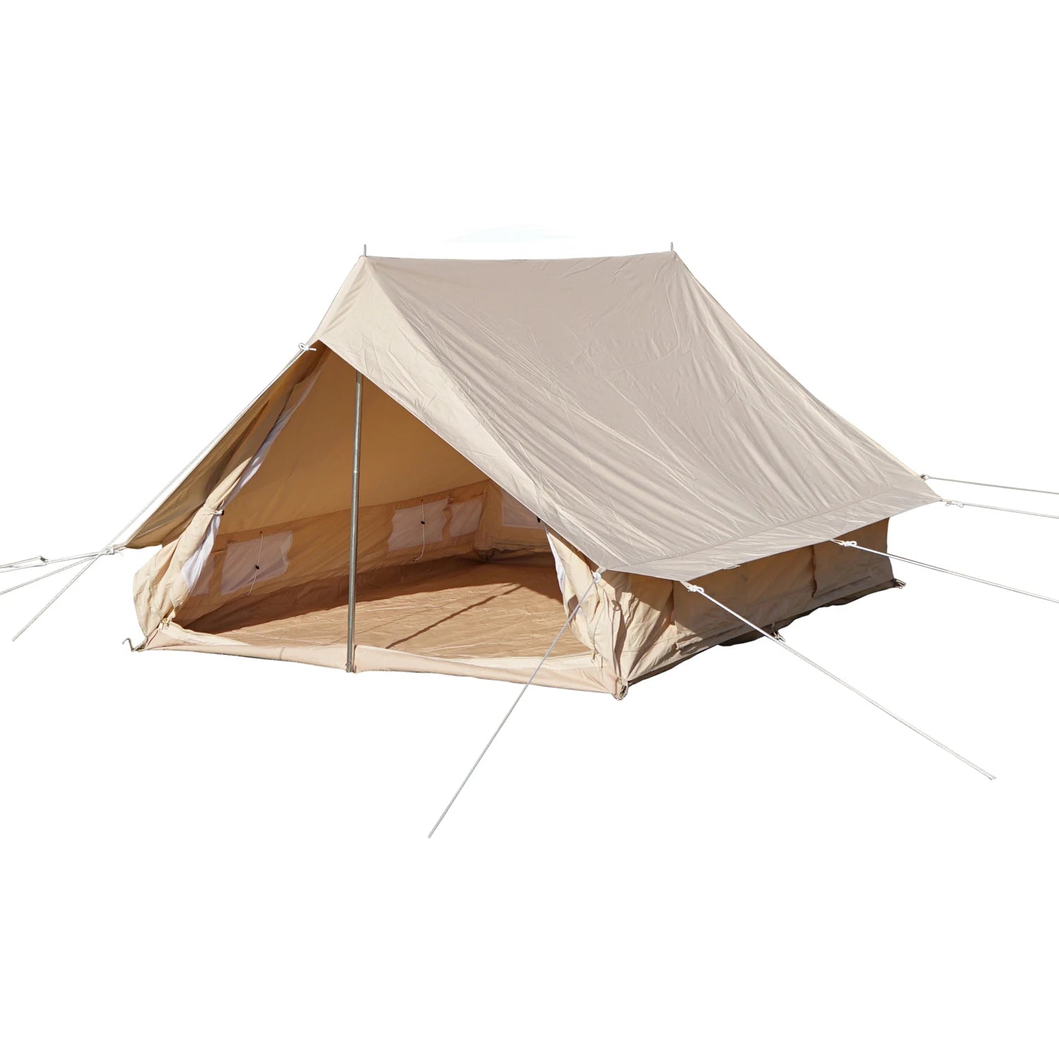 GSD Outdoor Luxury Canvas Triangle House Tent Portable Waterproof  Hotel Tent Family Glamping Camping Safari Tents