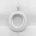 Sterling Silver 12*14mm Semi Mount Pendant Empty Frame Blank Support Setting S925 Base Holder Without Center Stone for DIY Inlay