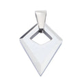 POYA Premium Tungsten Pendant Diamond Shape Polished Silver Finish Small Charm Best Gift for Men