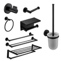 Home 5-Piece Wall Mounted Brass Gun Gray Bathroom Accessories Set Brushed Metal Finish Toilet Hardware for Washroom Fittings