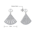Vintage 925 Sterling Silver Earrings with Freshwater Pearls and Zircon CE Certified for Wedding Party Gift