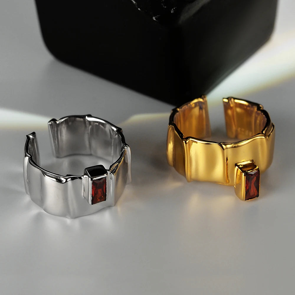 ICEBELA Jewelry Niche Design Irregular Ring Female Ins Style Open Zircon Index Finger Rings Jewelry Women 925 Sterling Silver
