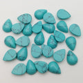 Huiying 25*18mm Waterdrop Stones Flat Turquoise Cabochon for Jewelry Making