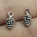 Textured Pinecone Charm 12x7x7mm Antique Silver Zinc Alloy for Woodland Zipper Pulls MegaBDM