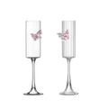 Household Large Capacity Tall Glass Striped Plain Bow champagne Glass