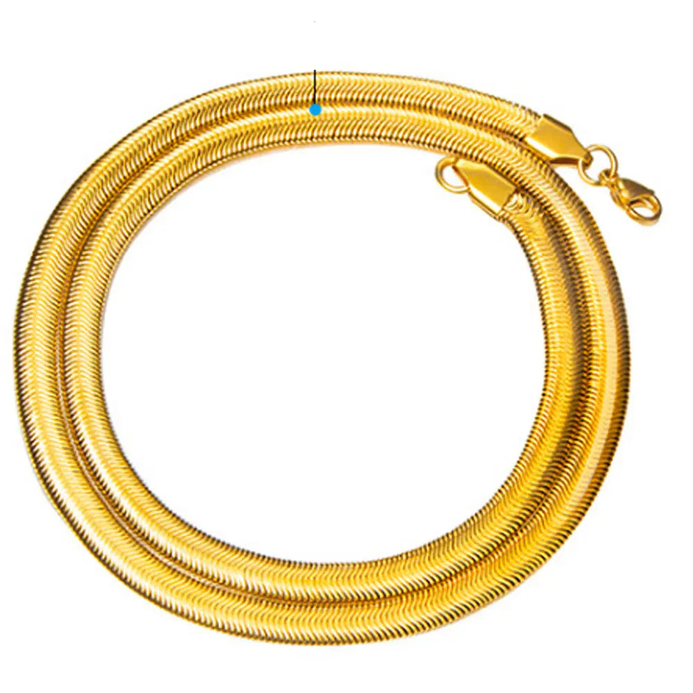 Gold Rose Gold Silver Colors Stainless Steel Snake Chain Necklace 3mm 4mm 5mm 6mm Wide