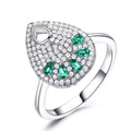 Trendy 925 Sterling Silver Gemstone Aquamarine Wedding Bands Rings Water Topaz Drop Main Stone Ring