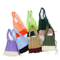 2023 Wholesale Korean Mini Folding Pleated Bag Women's Handbag Simple Casual Style Open Closure Portable Two