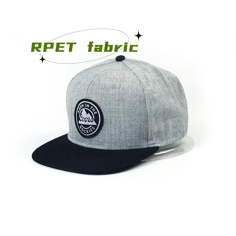 KIMTEX Big Order Supply RPET Fabric Environmentally Friendly Materials Snapback Caps Gorras Sport Baseball Cap Hat