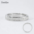 Fancy Shape 925 Silver Eternity  Rings Synthetic Princess Cut Moissanite Gemstone Silver Ring