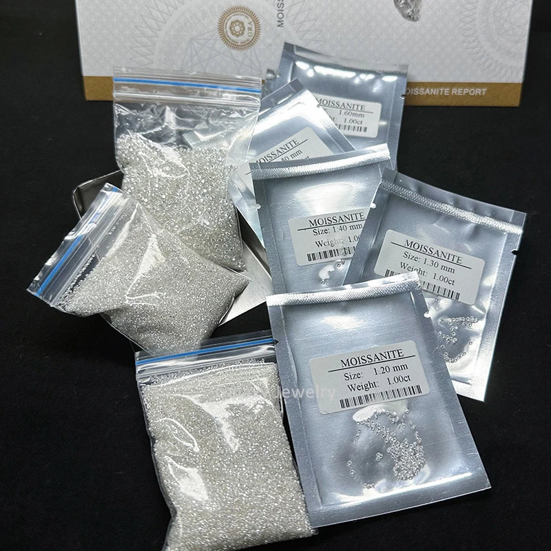 In Stock Wholesale D Color Vvs1 Vvs Loose Moissanite Stone Diamonds Round Brilliant Cut Gemstone 0.8-3mm for Mossanite Jewelry