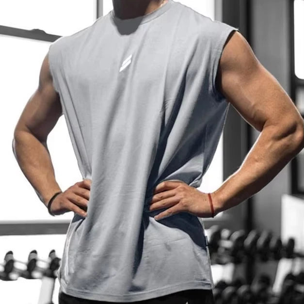 Men's Summer Fitness Tank Top Breathable Mesh Quick Dry Sports Sleeveless T-Shirt