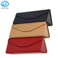 In Stock Black Foldable Sunglasses Cases Premium PU Leather Eyewear Glasses Storage Box Triangle Spectacle Case