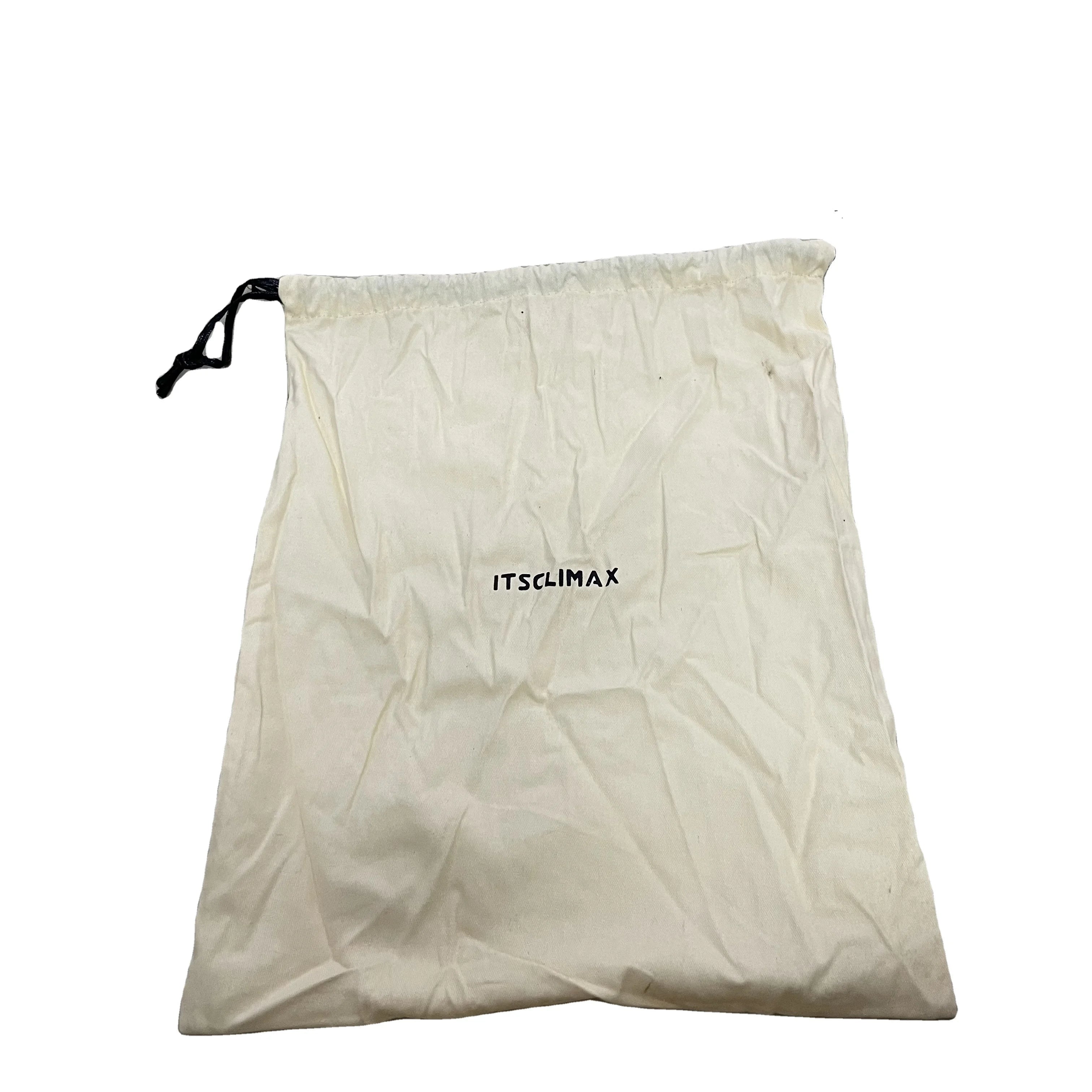Bolsa De Tela Impresa Reusable Large Christmas Gift Pouch Natural Cotton Calico Drawstring Bag with Print Your Logo