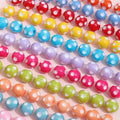 12mm Cute Fun Wave Dot Color Resin Round Beads for Beadable Pen Keychain Necklace Bracelet Lanyard Making