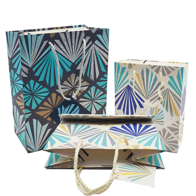 Boutique Luxury Handmade Birthday Shopping Gift Bag Custom Design Coated Luxury Handle Direct Manufacturer Art Paper for Crafts