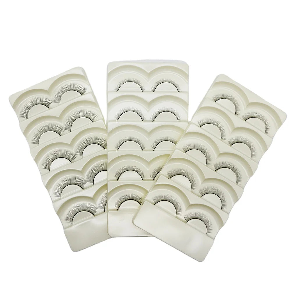 Soft Self-Adhesive Training Strips Natural Synthetic Hair Full Strip Eyelash Practice Tool