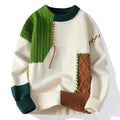 Men's Casual Base Sweater Best Selling Loose Japanese Design With Patchwork Pattern Ready to Ship Pullover Men's Sweater