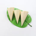 Natural Disposable Pine Holder 5 Inch Wooden Ice Cream Food Cones Cups