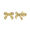 SE410 Hypoallergenic S925 Sterling Silver Bow Knot Earrings Simple 14K Gold Plated Bow 925 Earrings Women Jewelry