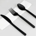 Factory Original Luxury Premium Cutlery Set 100% Compostable Black Knife Fork Spoon CPLA Biodegradable PLA Reusable for Parties