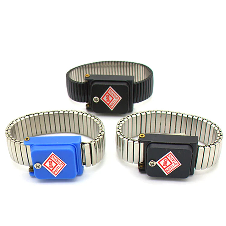 Allesd Anti-Static Discharge Band Metal Bracelet Esd Metal Adjustable Wrist Straps