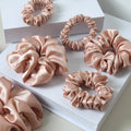 6A Grade 100% Pure Mulberry Silk Hair Ties 19MM Silk Scrunchies for Women