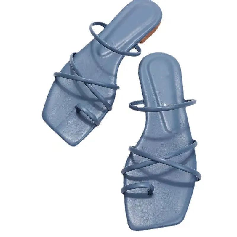 New Arrival Green Girls Summer Beach Flat Sandals