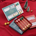 6pcs Best-selling Christmas Gift Stainless Steel Gold Plated Mirror Polish Eco-Friendly Coffee Spoon Set for Presents