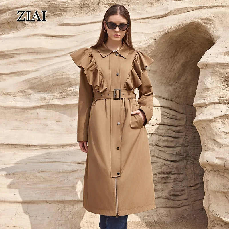 Spring New Trench Coat Fashion Style British Style Women Long Jacket Trench Coat