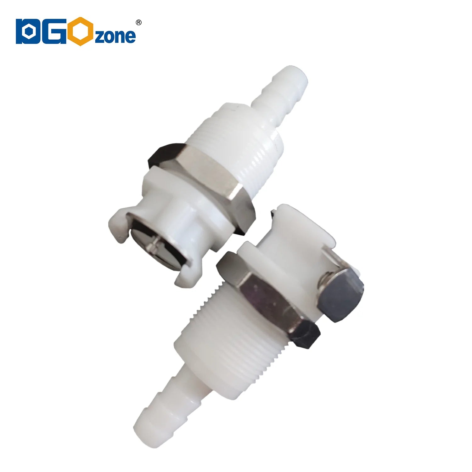 [FLC0104PI] 1/4 Inch Hose Barb Valved Panel Mount Coupling Body Plastic Couplings