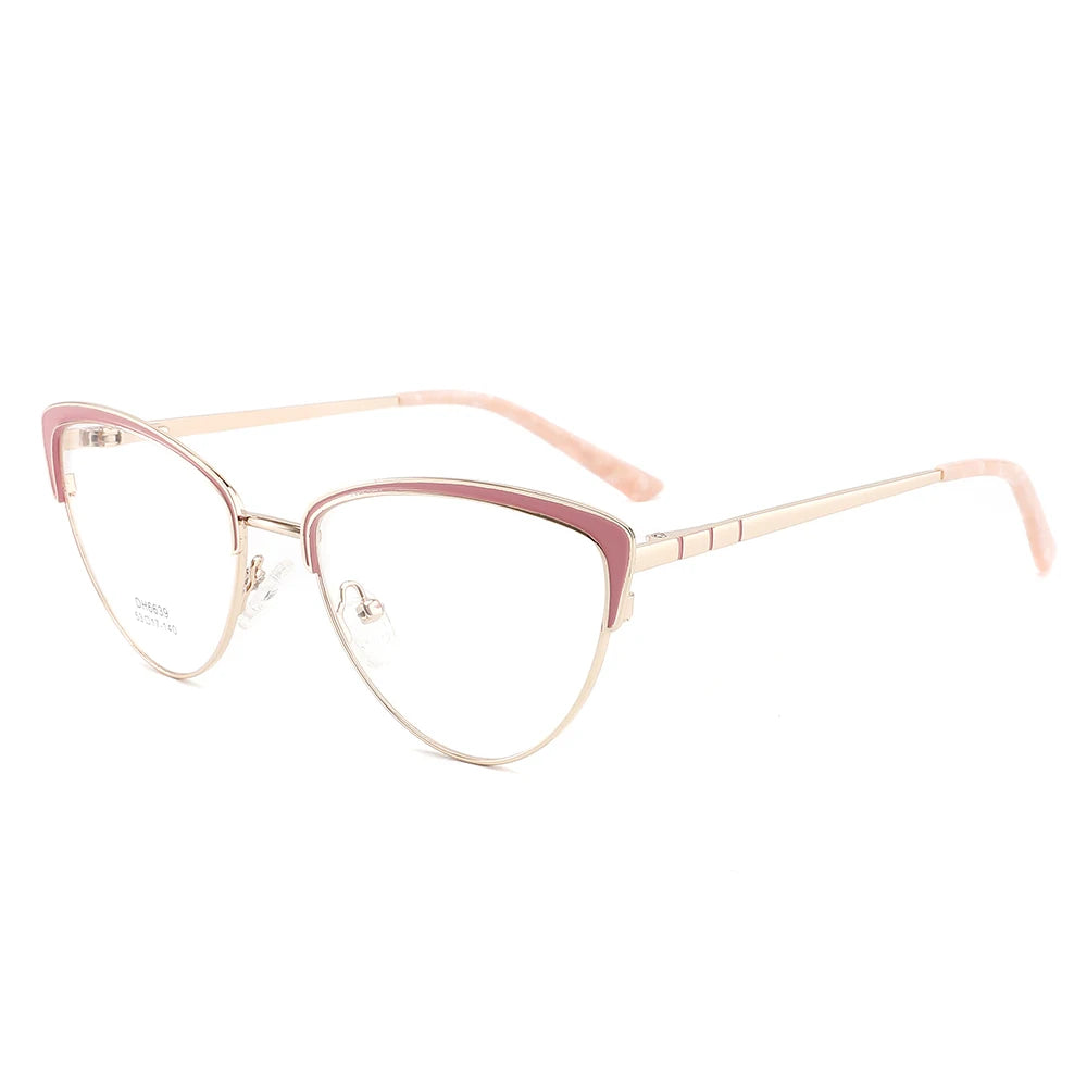 DH6639 High Quality Cat Eye Shape Design Light Blue Metal Frame Optical Glasses