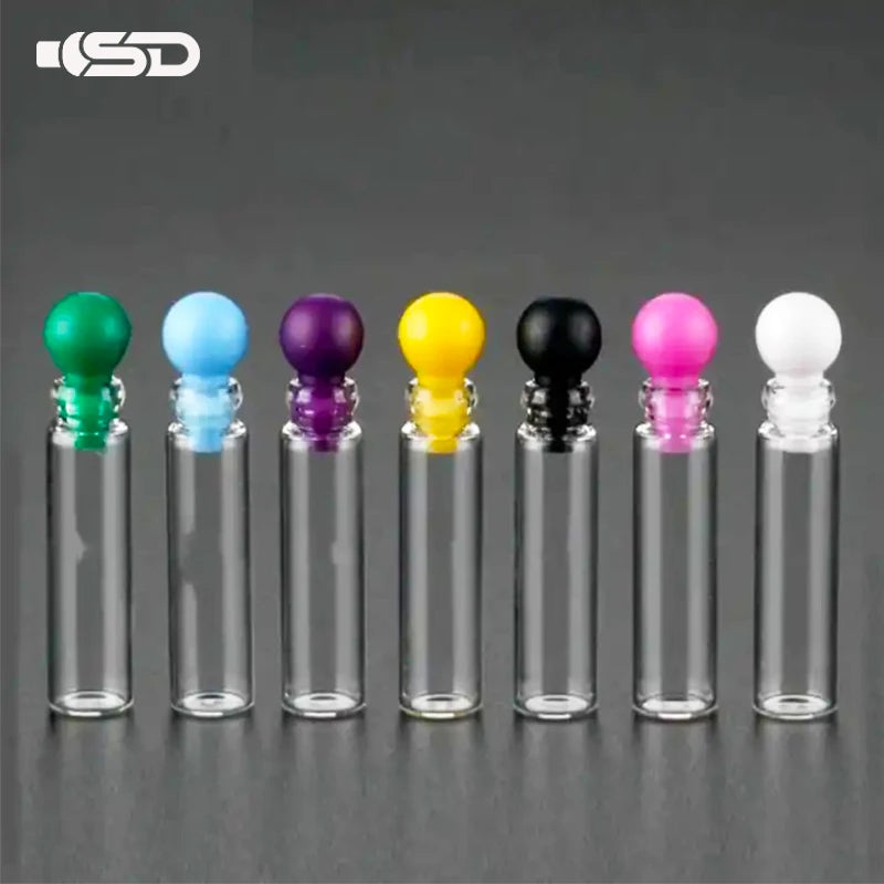 1ml Transparent Borosilicate Glass Empty Vials Plastic Cap Pump Sprayer Screen Printing OEM/ODM Service for Face Cream Eye Drops