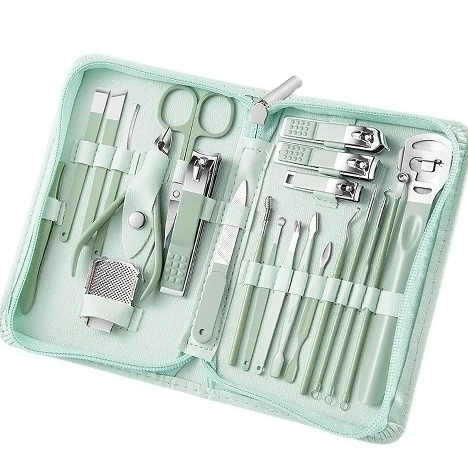 Custom Logo 22/35pcs Manicure Pedicure Tool Set Nail Clippers Kit Stainless Steel Professional Manicure Grooming Nail Cutter Set