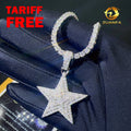 Bulk Stock Iced Out Shining Jewellery Hip Hop Pendant 925 Silver White Gold VVS1 Moissanite Diamond Five Star Pendant