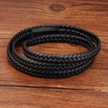 Personalized Trend Stainless Steel Leather Rope Bracelets Multilayer Magnetic Buckle Bracelets High-quality Hip Hop Jewellery