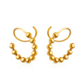 Chris April 361L Stainless Steel PVD 18K Gold Plated Spiral Pin Beaded Earrings Fashion Spring Earrings